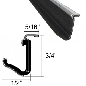 Rubber The Right Way - Beltline Weatherstrip - Also Called Window Sweeps, Felts or Fuzzies - Pair of 4' Strips - Inner - 3/4" Tall 1/2" Wide - With Stainless Lip - Image 2