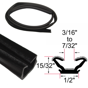 Rubber The Right Way - Glass Run Channel - Flexible - 8' Strip - 15/32" Tall 1/2" Wide - Image 2