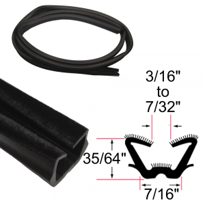 Rubber The Right Way - Glass Run Channel - Flexible - 6' Strip - 35/64" Tall 7/16" Wide - Image 2