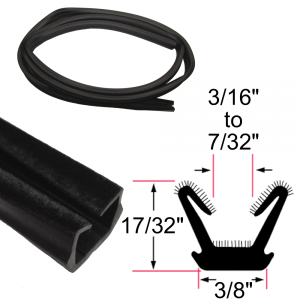 Rubber The Right Way - Glass Run Channel - Flexible - 8' Strip - 17/32" Tall 3/8" Wide - Image 2