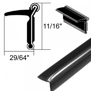 Rubber The Right Way - Beltline Weatherstrip - Also Called Window Sweeps, Felts or Fuzzies - Rigid - Pair of 4' Strips - Inner or Outer - 11/16" Tall 29/64" Wide - Image 2