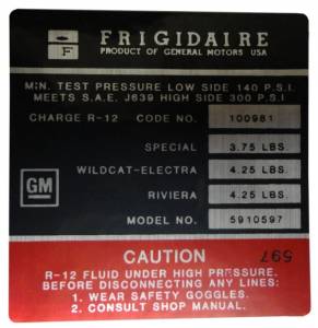 Frigidaire AC Compressor Decal