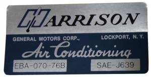 "Harrison" AC Evaporator Box Decal