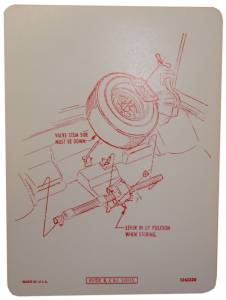 Tire Stowage Decal - Specialty Wheel