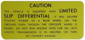 GM Canada Limited Slip Decal - In Trunk