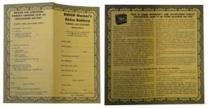 Delco Battery Owners Certificate