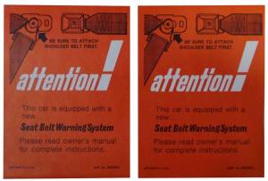 Seat Belt Instructions Sleeve