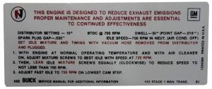 Manual Transmission Emission Decal - 455-4V Stage I