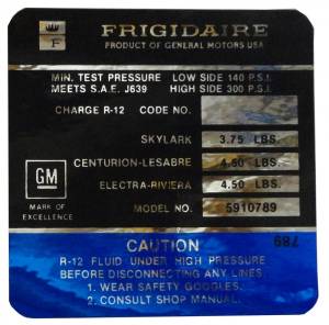 Frigidaire AC Compressor Decal