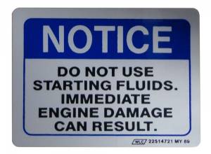 Diesel Start / Warning Instructions Decal