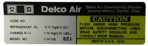 Delco AC Compressor Decal