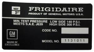 Frigidaire AC Dryer Decal