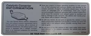 Catalytic Converter Decal