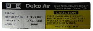 Delco AC Compressor Decal