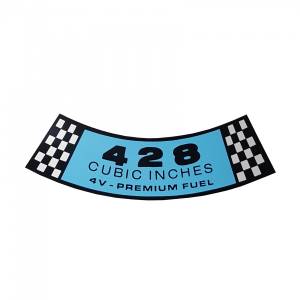 "428 4-V Premium Fuel" Air Cleaner Decal - Blue