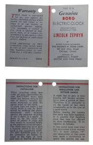 Zephyr Clock Instructions Booklet