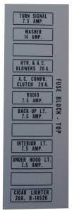 Fuse Panel Decal