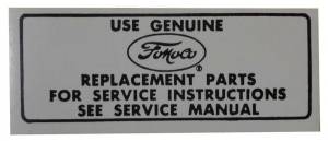 Air Cleaner Service Instructions Decal