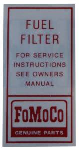Fuel Filter Decal