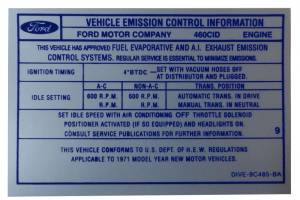 460 Automatic Transmission Emission Decal