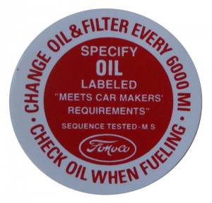 Oil Filler Cap Decal