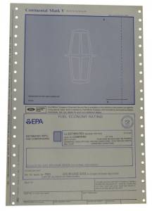 New Car Window Price Sticker