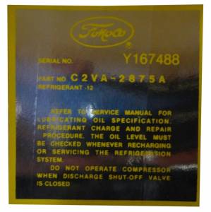 AC Compressor Charge Decal