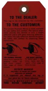 Prismatic Mirror Instructions Tag