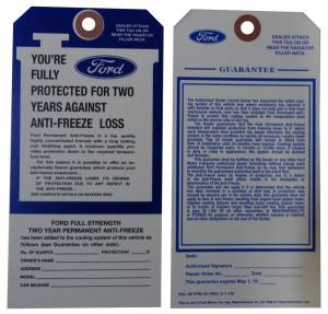 Ford Antifreeze Tag