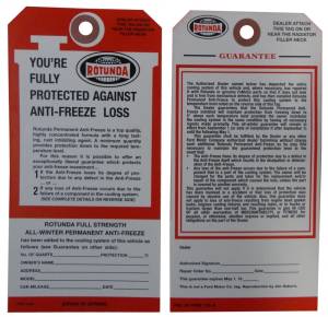 Rotunda Antifreeze Tag