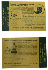 Windshield Washer Instructions Sheet