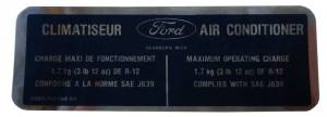 Climatiseur AC Compressor Charge Decal