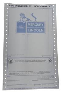 New Car Window Price Sticker