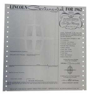 New Car Window Price Sticker