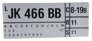 460 Automatic Transmission Engine Code Decal
