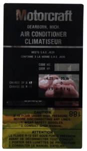 AC Compressor Decal