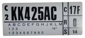 400 Automatic Transmission Engine Code Decal