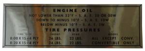 Tire Pressure Decal