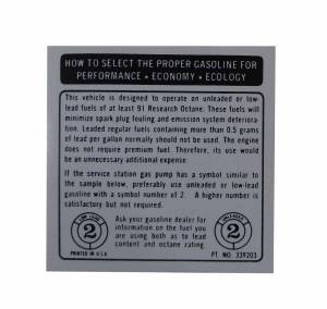Fuel Recommendation Decal