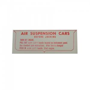 Air Suspension Instructions Decal