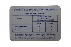 Tire Pressure Decal
