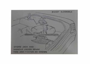 Spare Tire & Jack Stowage Decal