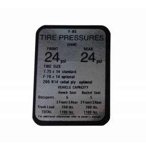 Tire Pressure Decal