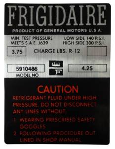 Frigidaire AC Compressor Decal