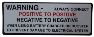 Battery Warning Decal