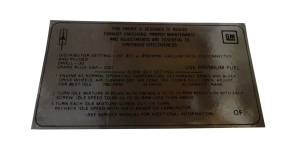 Emission Decal - 455-4V W-33 / W-34 (Police)