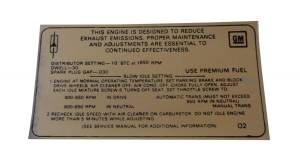 Emission Decal - 400-4V / 455-4V (Police Emission Decal)