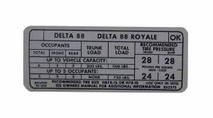 Tire Pressure Decal