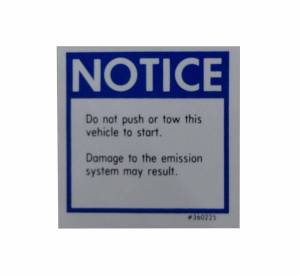 Push Start Caution Decal