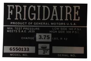 Frigidaire AC Compressor Decal